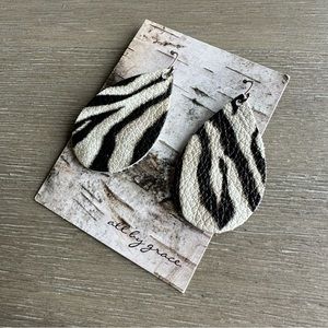 Zebra Teardrop Fabric Earrings